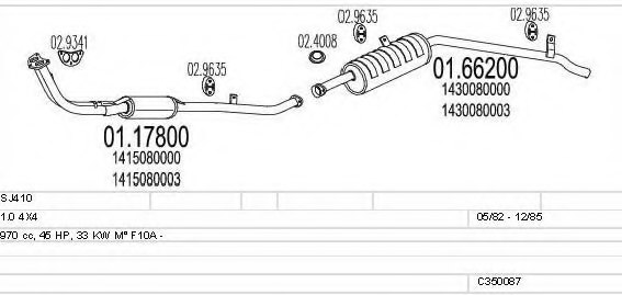 MTS C350087007481 Exhaust System